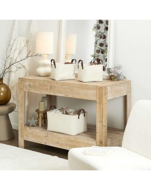 3 Paniers Rangement Bouclette blancs