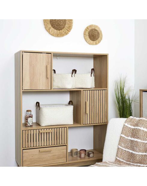 3 Paniers Rangement Bouclette blancs