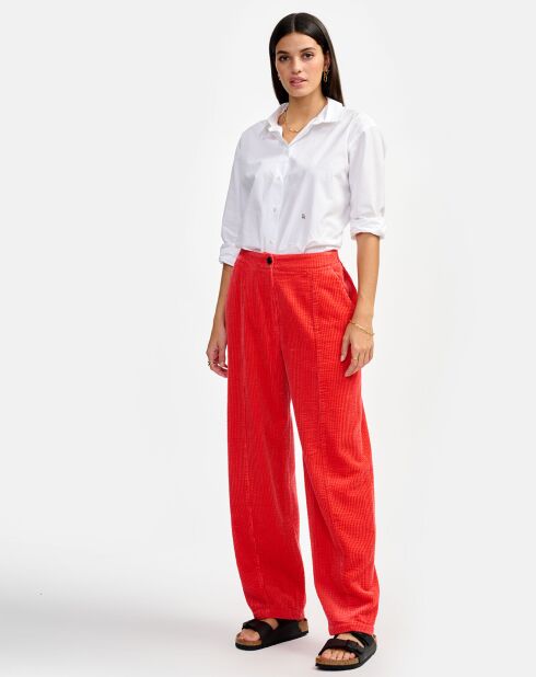 Pantalon en Velours Dark corail