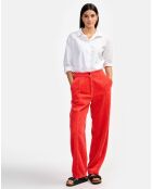 Pantalon en Velours Dark corail