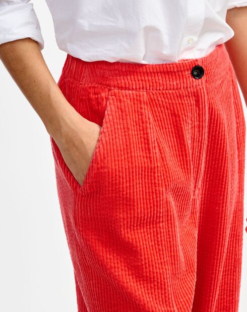 Pantalon en Velours Dark corail