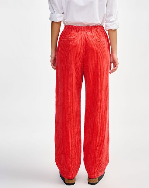 Pantalon en Velours Dark corail