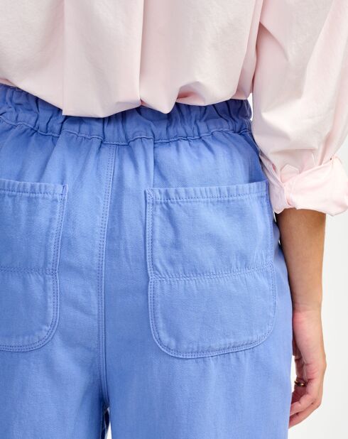 Pasop Hose aus Baumwolle und Leinen winterblau