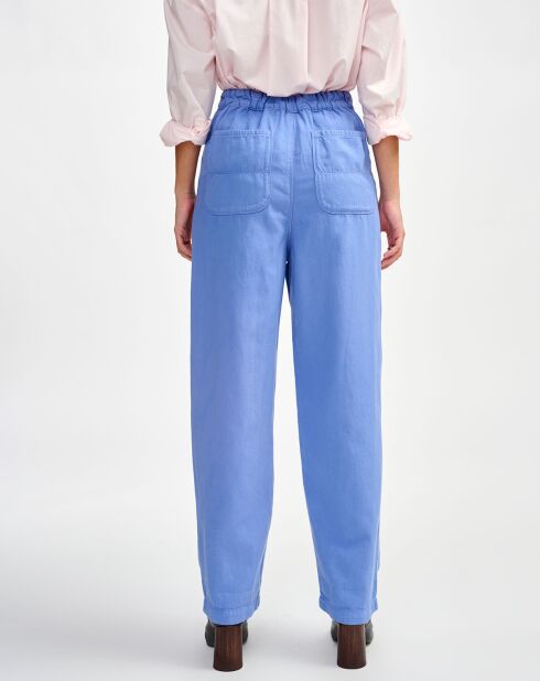 Pasop Hose aus Baumwolle und Leinen winterblau