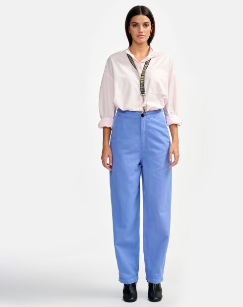 Pantalon en Coton & Lin Pasop winterblue