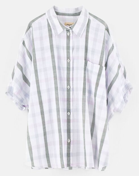 Gaudi Check-b overhemd van katoen en linnen