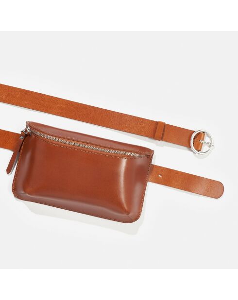 Sac ceinture en Cuir Source cognac