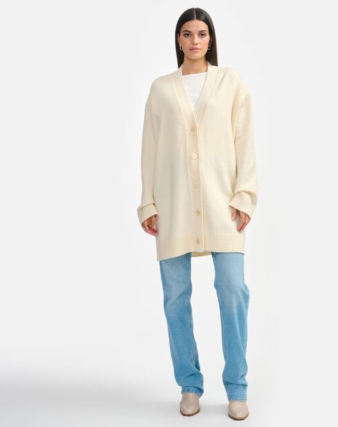 Cardigan en Laine & Coton Gadand natural