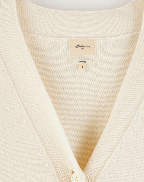 Cardigan en Laine & Coton Gadand natural