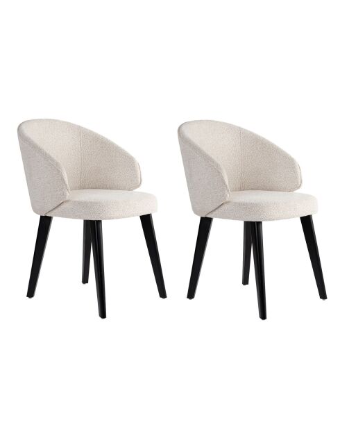 Défectueux - 2 Chaises Bentley blanc/noir - 48x86x58 cm