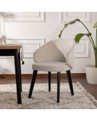 Défectueux - 2 Chaises Bentley blanc/noir - 48x86x58 cm