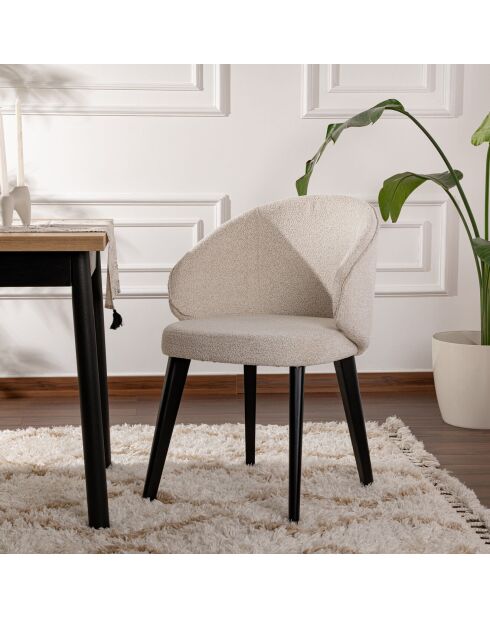 Défectueux - 2 Chaises Bentley blanc/noir - 48x86x58 cm