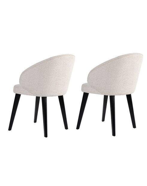 Défectueux - 2 Chaises Bentley blanc/noir - 48x86x58 cm