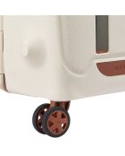 Valise Cabine 4 roues doubles Moncey recyclée 55 cm blanche
