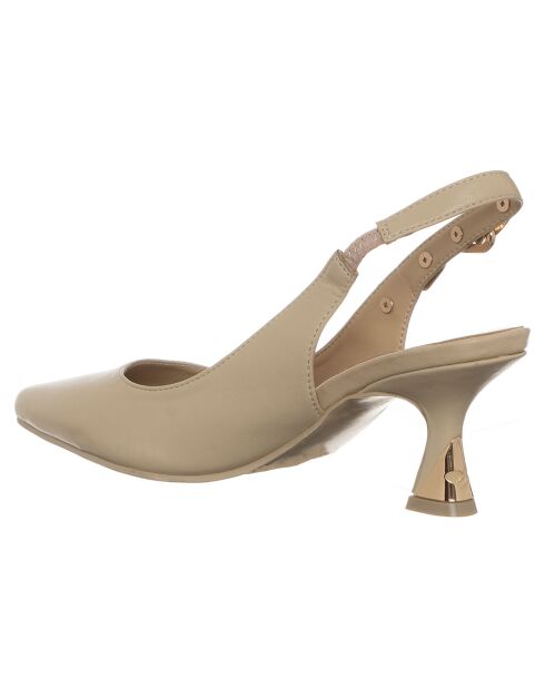 Beigefarbene Slingbacks von Isabella mit 6 cm Absatz