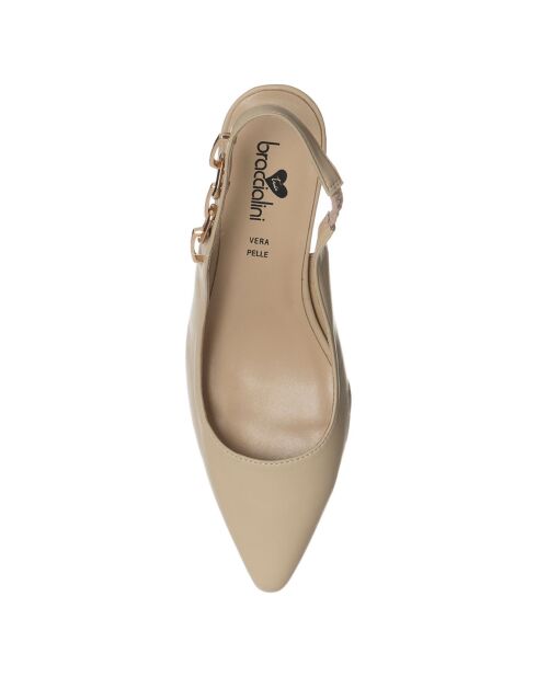 Beigefarbene Slingbacks von Isabella mit 6 cm Absatz