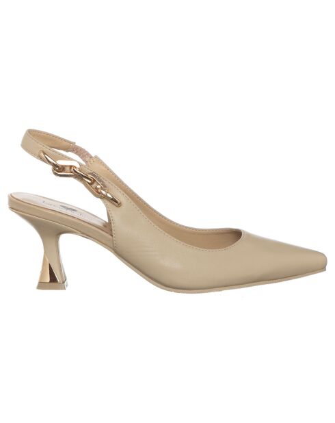 Beigefarbene Slingbacks von Isabella mit 6 cm Absatz