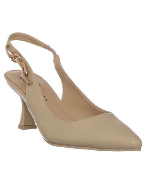 Beigefarbene Slingbacks von Isabella mit 6 cm Absatz