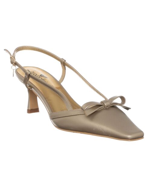 Slingbacks Laura dorées - Talon 6 cm