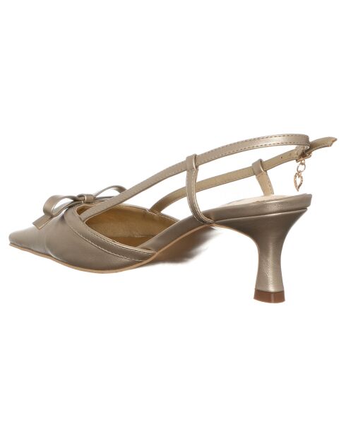 Slingbacks Laura dorées - Talon 6 cm