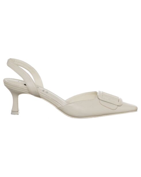 Slingbacks Lucia crème - Talon 6 cm
