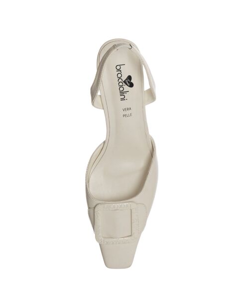 Slingbacks Lucia crème - Talon 6 cm