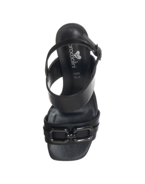 Sandali neri Ludovica - Tacco 7 cm