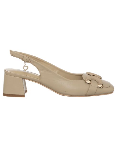 Slingbacks Maddalena beiges - Talon 5 cm