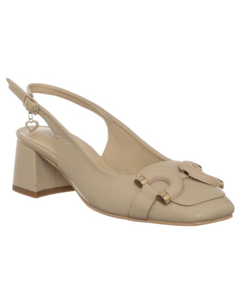 Slingbacks Maddalena beiges - Talon 5 cm