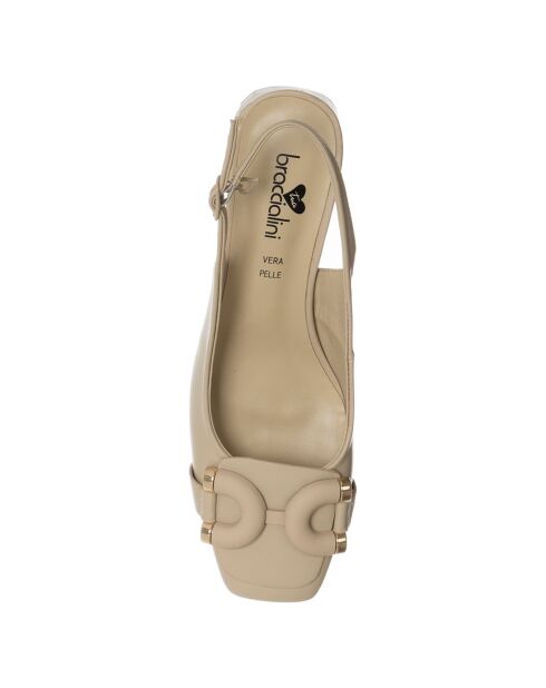 Slingbacks Maddalena beiges - Talon 5 cm