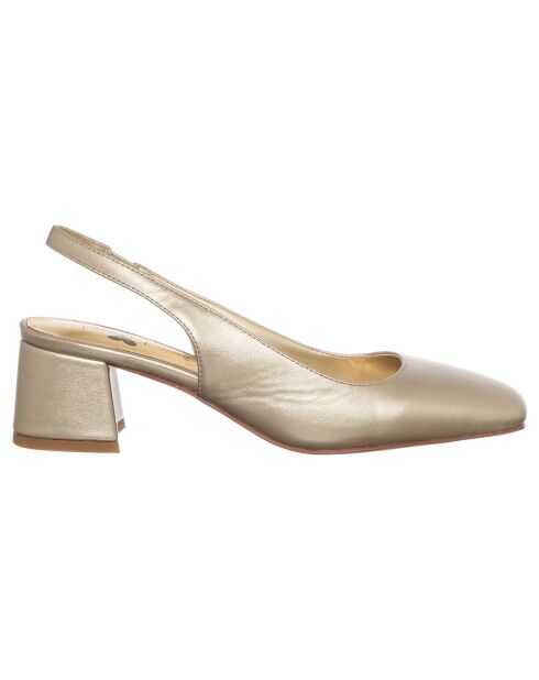 Slingbacks Maria dorées - Talon 5 cm