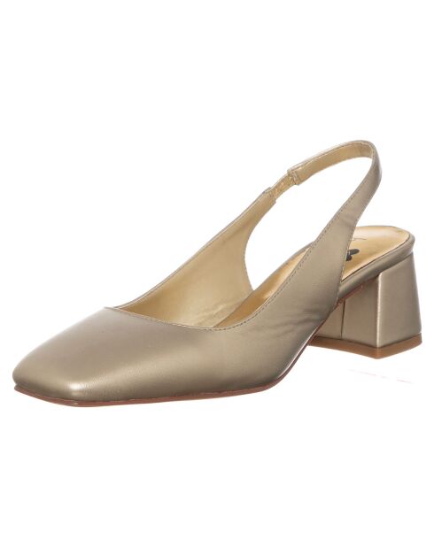 Slingbacks Maria dorées - Talon 5 cm
