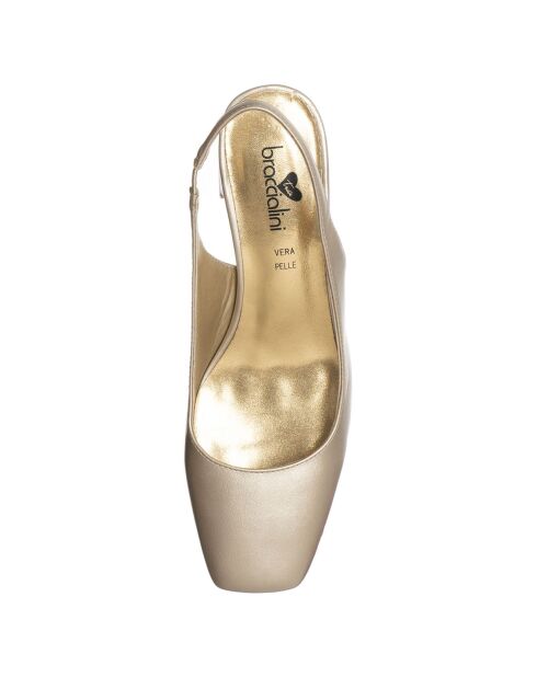 Slingbacks Maria dorées - Talon 5 cm