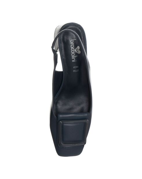 Slingbacks Martina bleues - Talon 5 cm