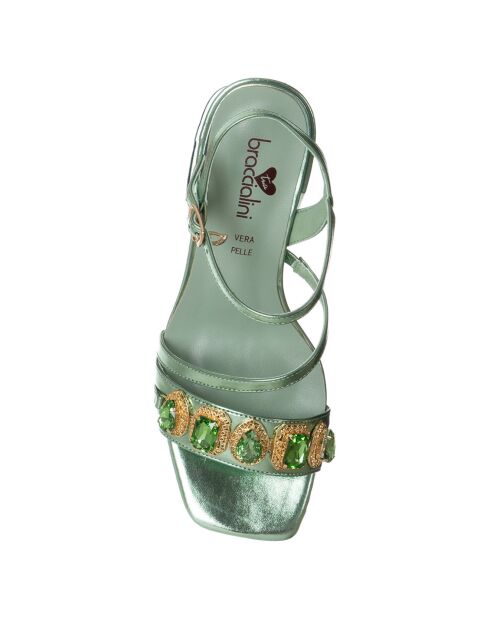Hellgrüne Enza-Sandalen - 5 cm Absatz
