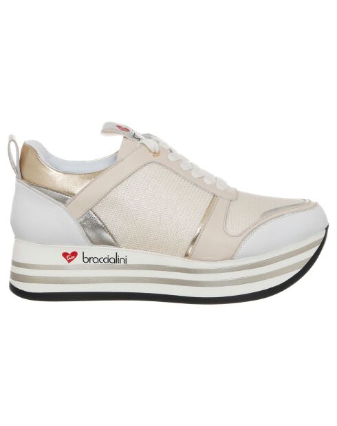 Baskets Clarissa blanc/doré