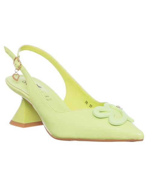 Slingbacks Manuella vertes - Talon 5 cm