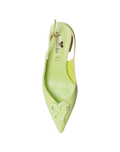 Slingbacks Manuella vertes - Talon 5 cm
