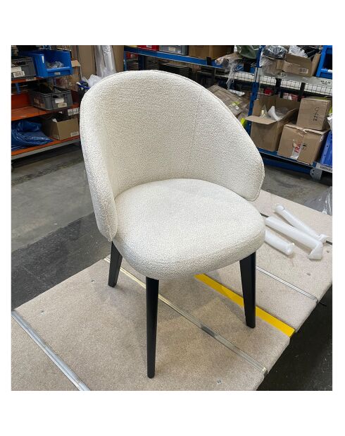 Défectueux - 2 Chaises Bentley blanc/noir - 48x86x58 cm