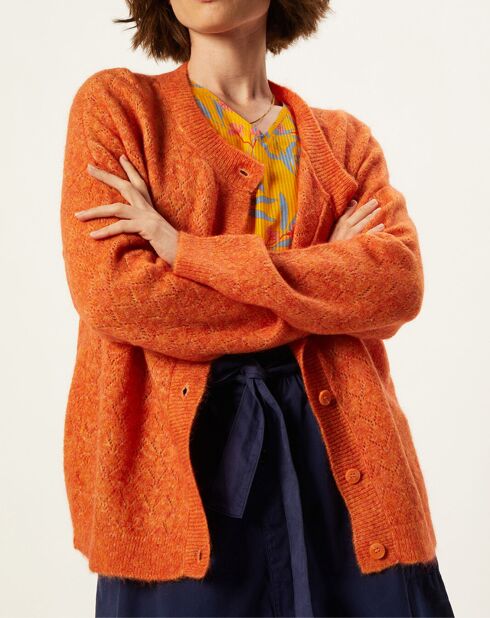 Gilet en Mohair & Laine mélangée Vahina abricot
