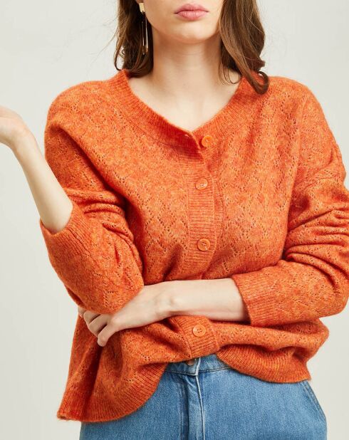 Gilet en Mohair & Laine mélangée Vahina abricot