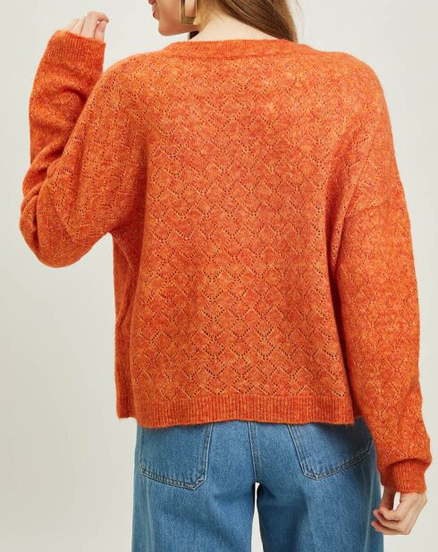 Gilet en Mohair & Laine mélangée Vahina abricot
