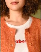 Gilet en Mohair & Laine mélangée Vahina abricot