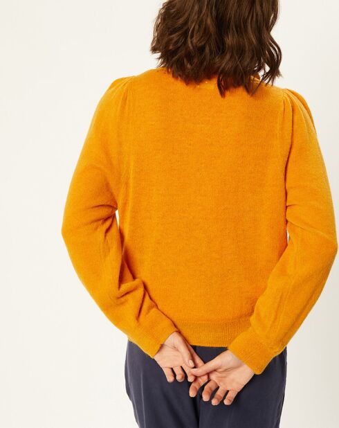 Gilet en Alpaga & Laine mélangés Valentin tournesol