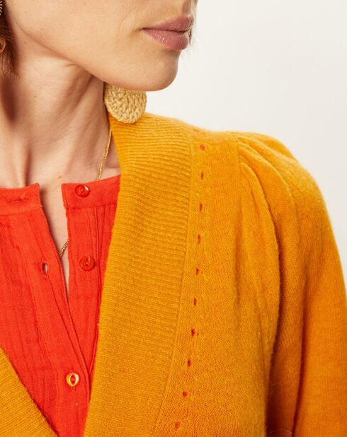 Gilet en Alpaga & Laine mélangés Valentin tournesol