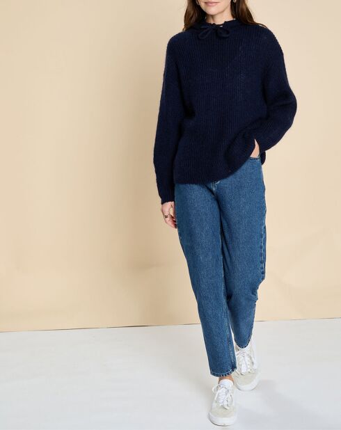 Pull en Laine & Mohair Florane marine