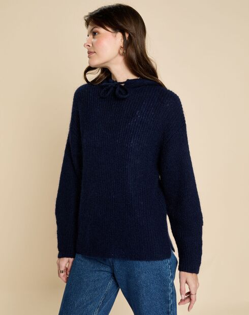 Pull en Laine & Mohair Florane marine