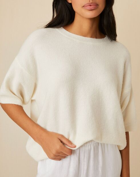 Pull en Laine & Alpaga Fauve écru