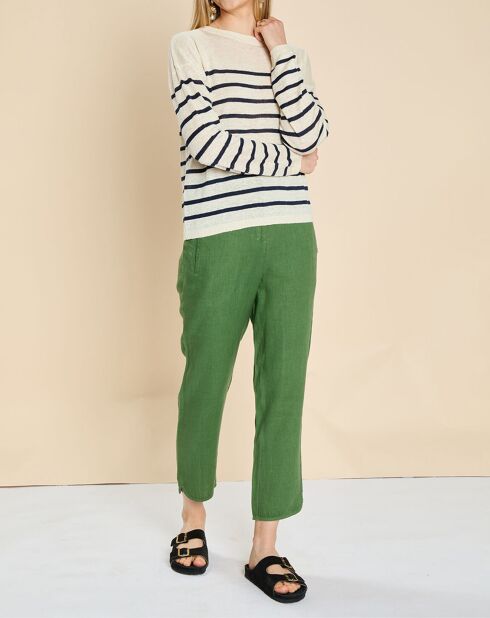 Pull marinière 100% Lin Felicity rayé marine