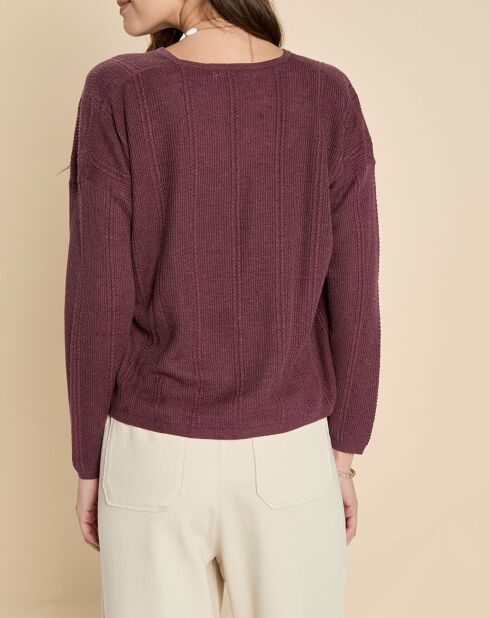 Gilet en Lin & Coton Filipa raisin